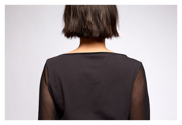 Shirt KARLA Sonnenblume rabenschwarz